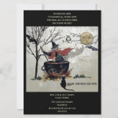 Vintag Halloween Masked Party Hexe Cauldron Einladung (Rückseite)