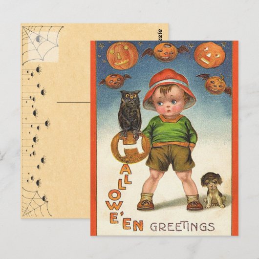 Vintag Halloween Postkarte (Vorne/Hinten)