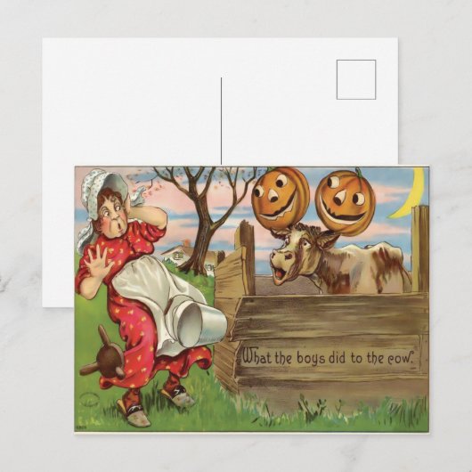 Vintag Halloween Postkarte (Vorne/Hinten)