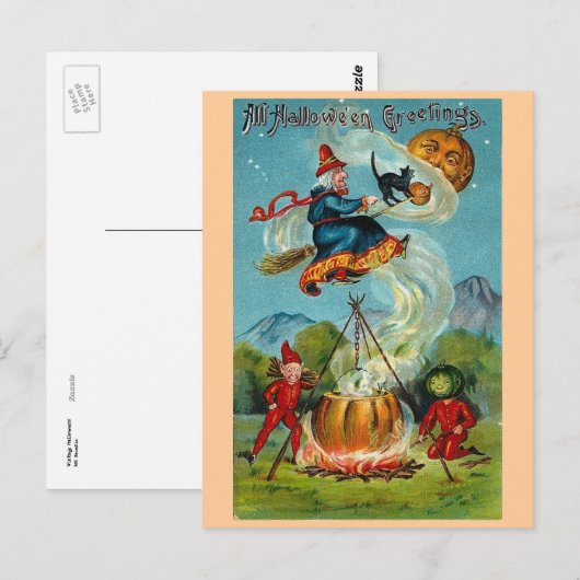 Vintag Halloween Postkarte (Vorne/Hinten)
