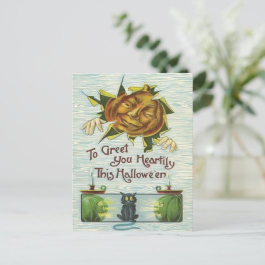 Vintag Halloween Postkarte (Stehend Vorderseite)