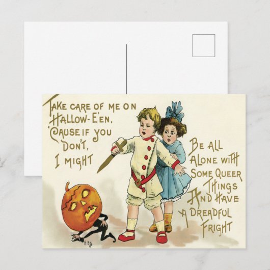 Vintag Halloween Postkarte (Vorne/Hinten)