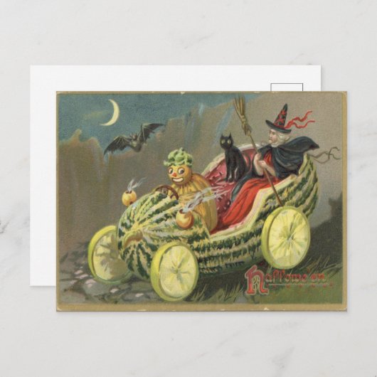 Vintag Halloween Postkarte (Vorne/Hinten)
