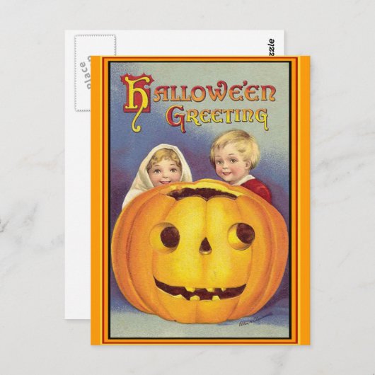 Vintag Halloween Postkarte (Vorne/Hinten)