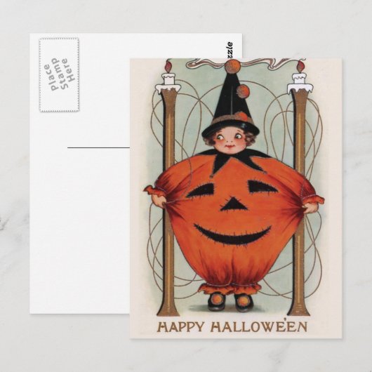 Vintag Halloween Postkarte (Vorne/Hinten)
