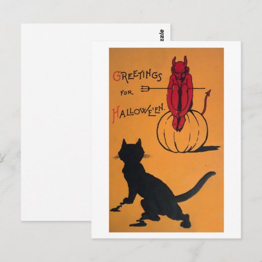 Vintag Halloween Postkarte (Vorne/Hinten)