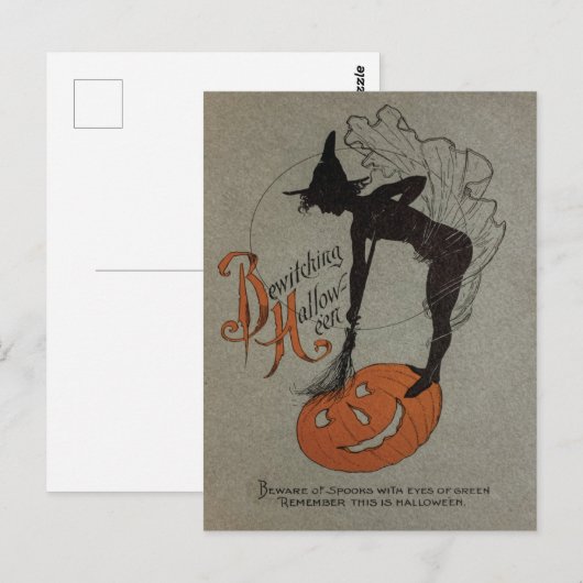 Vintag Halloween Postkarte (Vorne/Hinten)