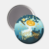 Vintag Halloween Pumpkin Ghost Magnet (Vorderseite/Rückseite)