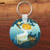 Vintag Halloween Pumpkin Ghost Schlüsselanhänger (Vorderseite)