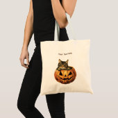 Vintag Halloween Pumpkin Kitty Tragetasche (Vorderseite (Produkt))