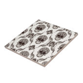 Vintag, Halloween, Schädel, Damast, Muster, Chic, Fliese (Seite)