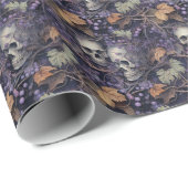 Vintag Halloween Skull Geschenkpapier (Rolleneckpunkt)