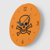Vintag Halloween Skull Große Wanduhr (Winkel)