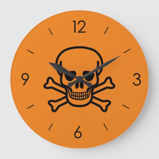 Vintag Halloween Skull Große Wanduhr (Vorderseite)