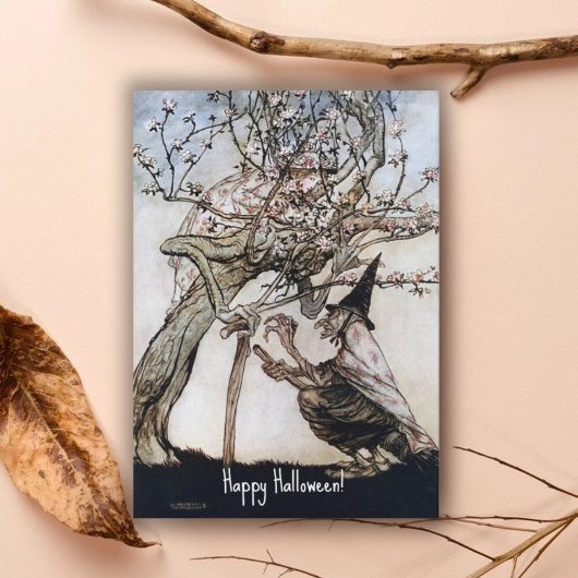 Vintag Halloween Spooky Hexe Arthur Rackham Karte