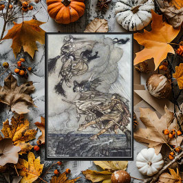 Vintag Halloween Spooky Hexe Arthur Rackham Karte