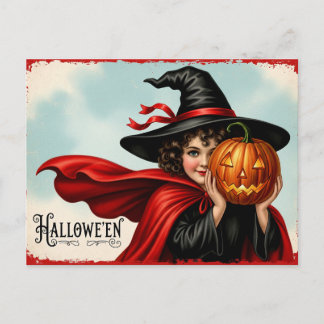 Vintag Halloween Sweetheart Postkarte