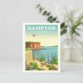 Vintag Hampton Virginia Postkarte (Stehend Vorderseite)