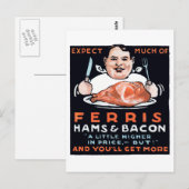 Vintag Hams & Bacon Postkarte (Vorne/Hinten)
