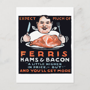 Vintag Hams & Bacon Postkarte