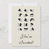 Vintag Hand Puppet Shadow Games Einladung (Vorderseite)