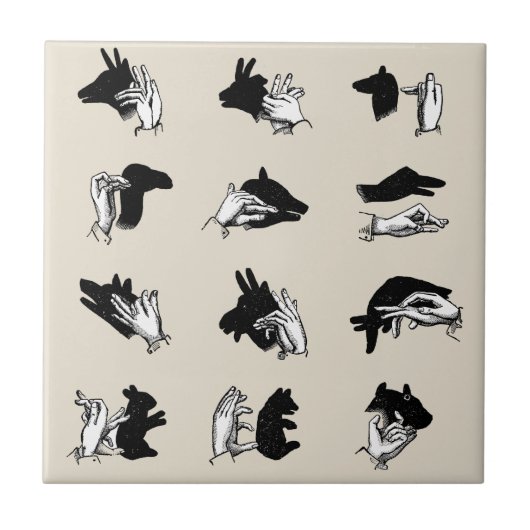 Vintag Hand Puppet Shadow Games Fliese (Vorderseite)