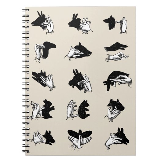 Vintag Hand Puppet Shadow Games Notizblock (Vorderseite)