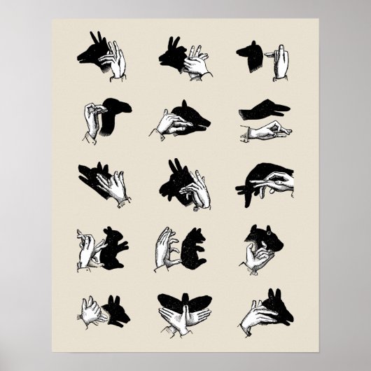 Vintag Hand Puppet Shadow Games Poster (Vorne)