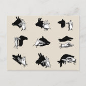 Vintag Hand Puppet Shadow Games Postkarte (Vorderseite)