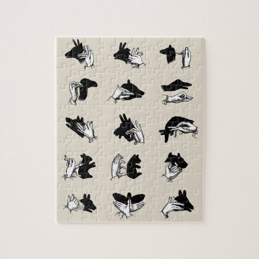 Vintag Hand Puppet Shadow Games Puzzle (Vertikal)