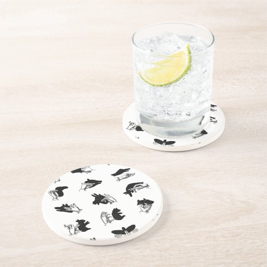 Vintag Hand Puppet Shadow Games Untersetzer (Seite)