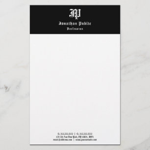Vintag handgeschriebene Schwarz-weiße Elegant-Vorl Briefpapier