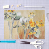 Vintag Hannah Overbeck Jugendstil-Gelbe Blumen Seidenpapier (Handwerk)