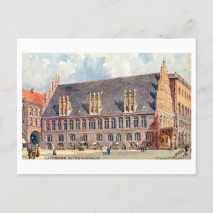 Vintag Hannover Deutschland Rathaus Postkarte