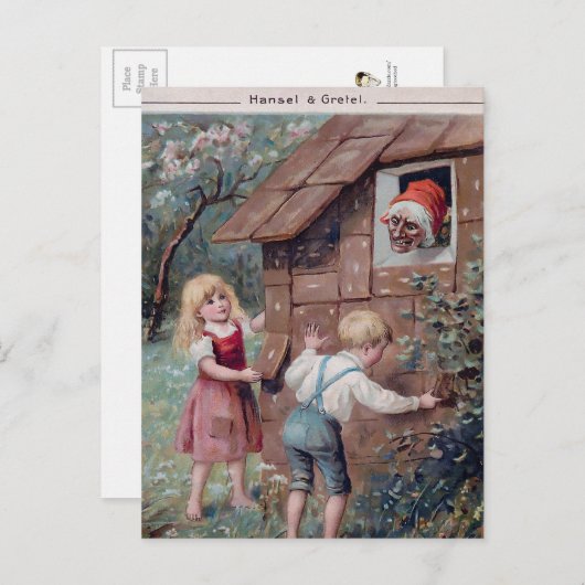 Vintag Hansel und Gretel 1906 Postkarte (Vorne/Hinten)