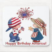 Vintag Happy Birthday America Mousepad (Vorne)