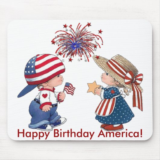 Vintag Happy Birthday America Mousepad (Vorne)