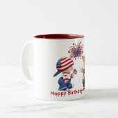Vintag Happy Birthday America Zweifarbige Tasse (Vorderseite Links)