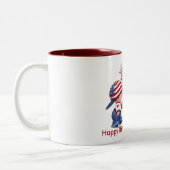 Vintag Happy Birthday America Zweifarbige Tasse (Links)