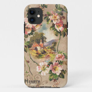 Vintag Happy Birthday Card Artwork iPhone 11 Hülle