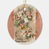 Vintag Happy Birthday Card Artwork Keramikornament (Links)