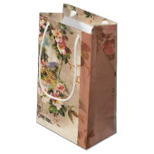 Vintag Happy Birthday Card Artwork Kleine Geschenktüte (Rückseite Schrägansicht)