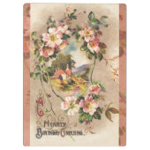 Vintag Happy Birthday Card Artwork Klemmbrett (Rückseite)