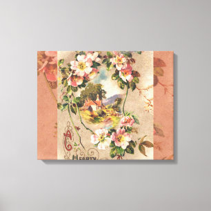 Vintag Happy Birthday Card Artwork Leinwanddruck