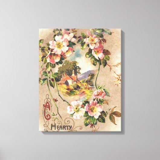 Vintag Happy Birthday Card Artwork Leinwanddruck (Vorderseite)