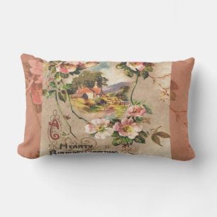 Vintag Happy Birthday Card Artwork Lendenkissen