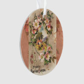 Vintag Happy Birthday Card Artwork Ornament (Vorderseite)