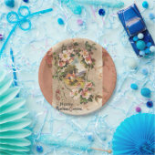 Vintag Happy Birthday Card Artwork Pappteller (Party)