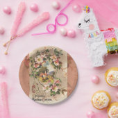 Vintag Happy Birthday Card Artwork Pappteller (Party)