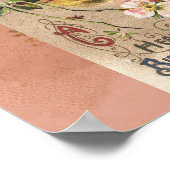 Vintag Happy Birthday Card Artwork Poster (Ecke)